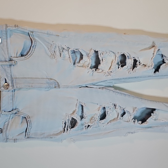 American Eagle Super Stretch Size 14 Light Wash High Rise Jeggings - Picture 1 of 8